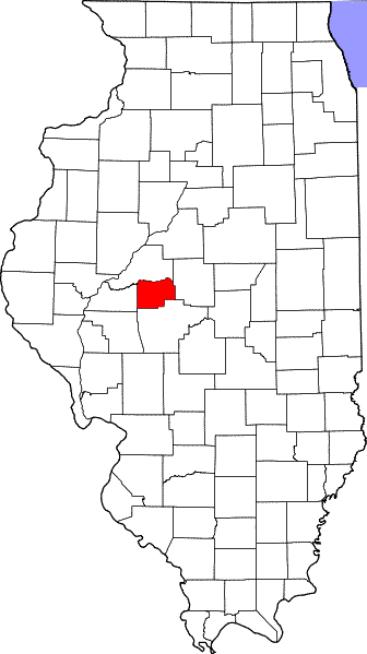 Ilinois Map with Menard County indicated