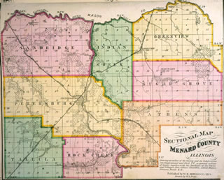1874 Sectional Map of Menard County